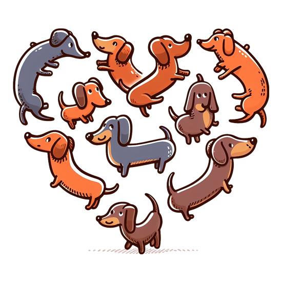 Sausage Dog Heart Dachshund Love t shirt